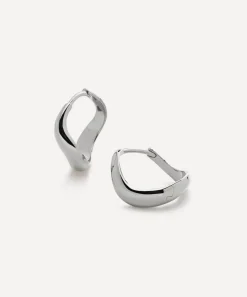 Monica Vinader Earrings^Sterling Silver Swirl Small Hoop Earrings