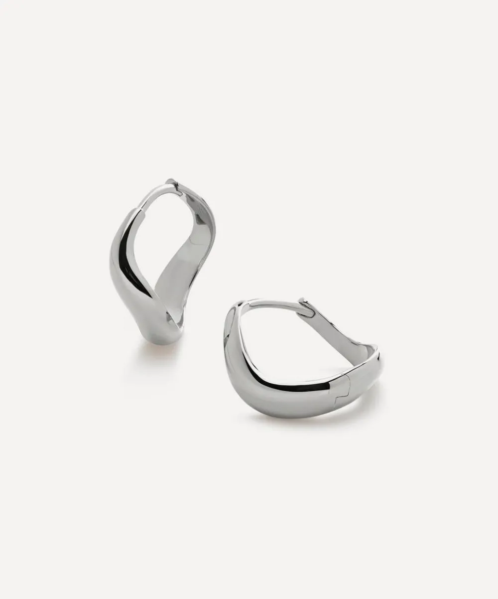 Monica Vinader Earrings^Sterling Silver Swirl Small Hoop Earrings