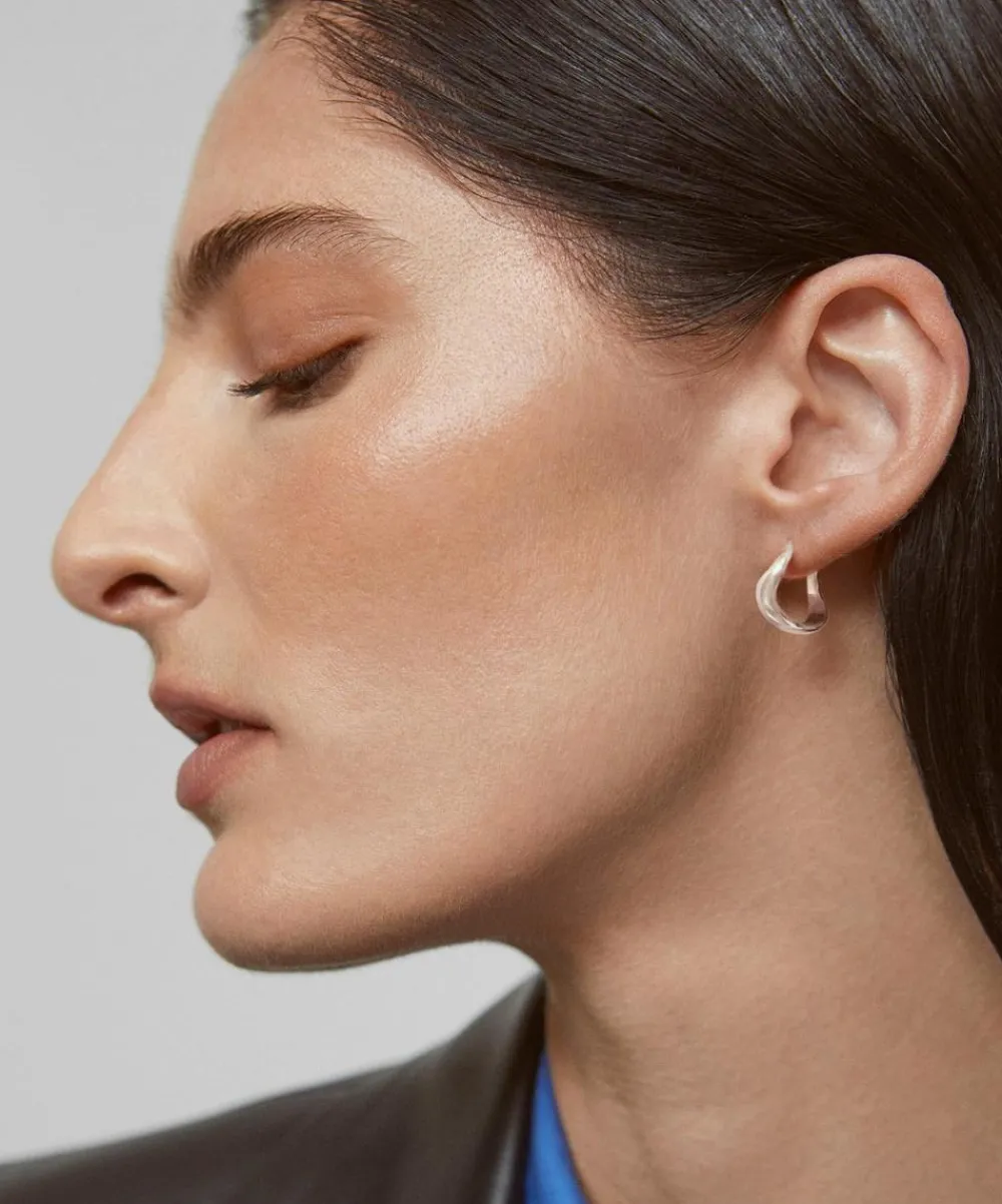 Monica Vinader Earrings^Sterling Silver Swirl Small Hoop Earrings