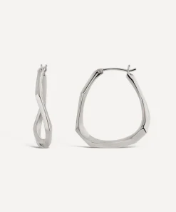 Dinny Hall Earrings^Sterling Silver Thalassa Medium Faceted Hoop Earrings