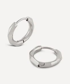 Dinny Hall Earrings^Sterling Silver Thalassa Mini Faceted Huggie Hoop Earrings