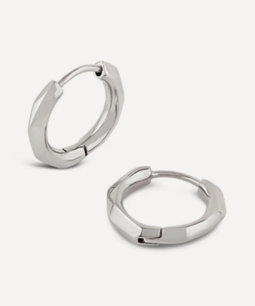 Dinny Hall Earrings^Sterling Silver Thalassa Mini Faceted Huggie Hoop Earrings