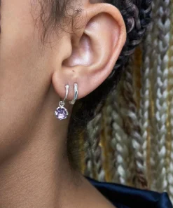 Dinny Hall Earrings^Sterling Silver Thalassa Mini Faceted Huggie Hoop Earrings