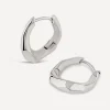 Dinny Hall Earrings^Sterling Silver Thalassa Small and Chunky Faceted Huggie Hoop Earrings