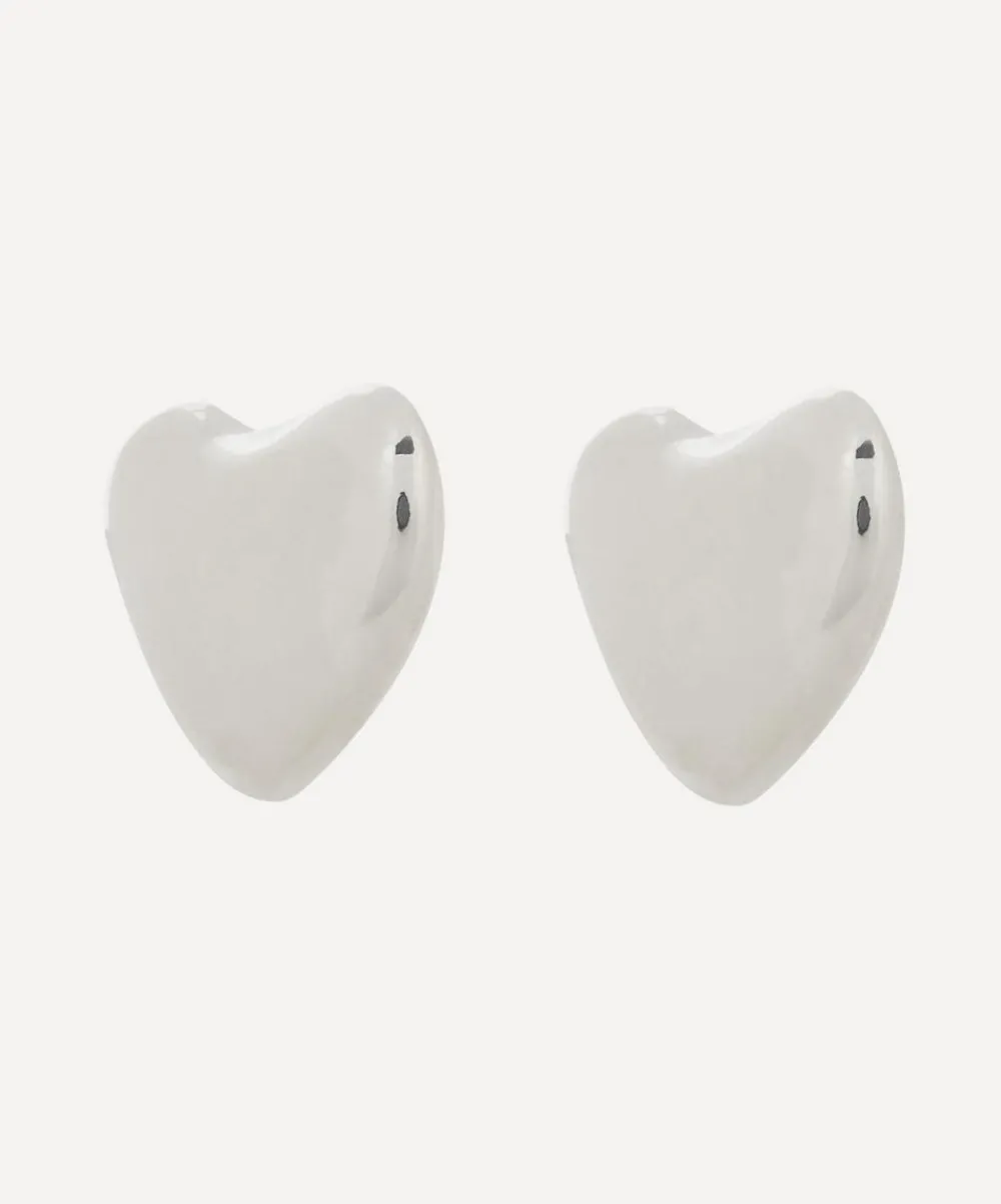 Annika Inez Earrings^Sterling Silver Voluptuous Heart Stud Earrings
