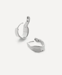 Monica Vinader Earrings^Sterling Silver Wave Medium Hoop Earrings