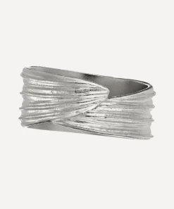 Alex Monroe Rings^Sterling Silver Wrapped Ribwort Plantain Leaf Ring