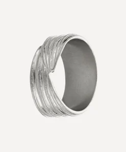 Alex Monroe Rings^Sterling Silver Wrapped Ribwort Plantain Leaf Ring