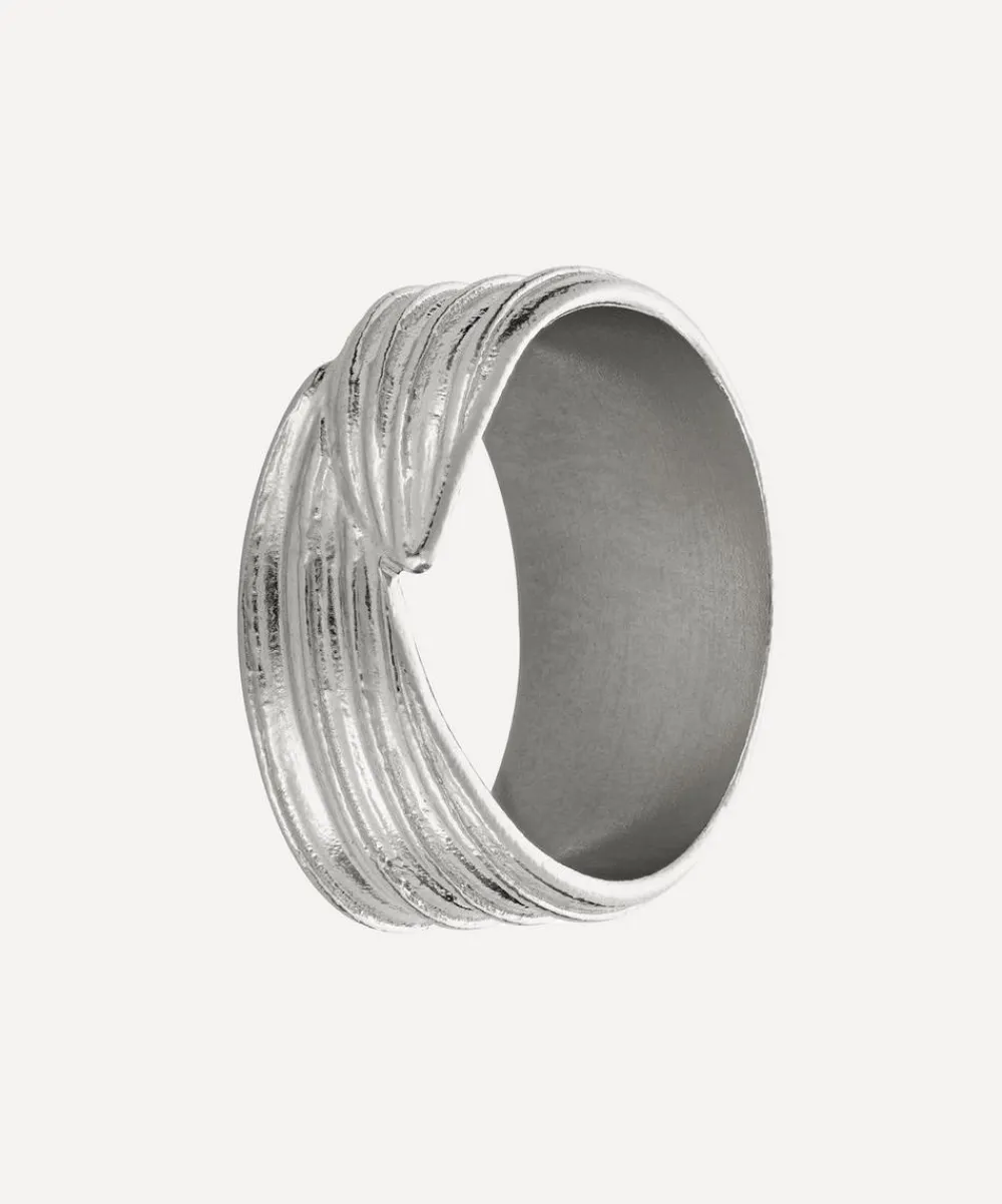 Alex Monroe Rings^Sterling Silver Wrapped Ribwort Plantain Leaf Ring