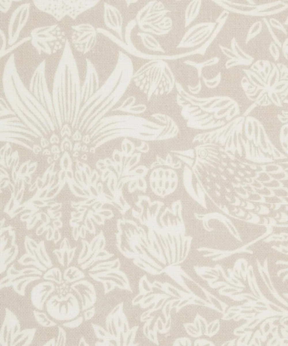 Liberty Interiors Furnishing Fabrics^Strawberry Meadowfield Chiltern Linen in Pewter Plaster Pink