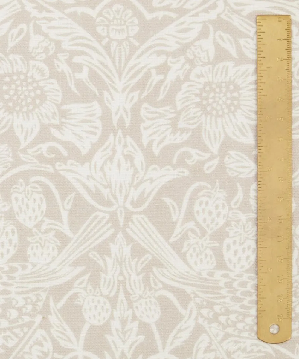 Liberty Interiors Furnishing Fabrics^Strawberry Meadowfield Chiltern Linen in Pewter Plaster Pink