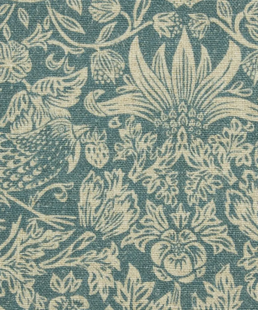 Liberty Interiors Furnishing Fabrics^Strawberry Meadowfield Ladbroke Linen in Lichen