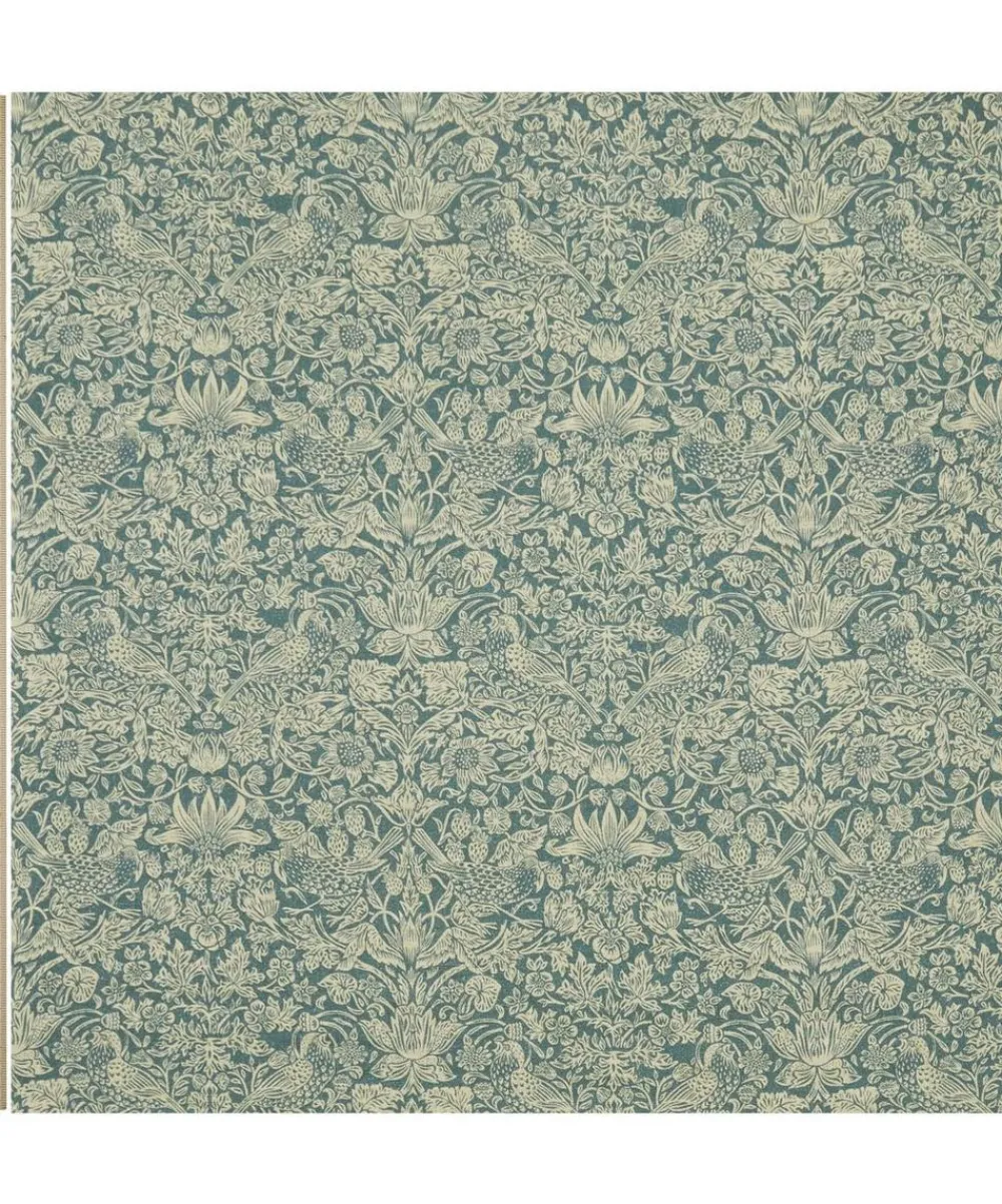 Liberty Interiors Furnishing Fabrics^Strawberry Meadowfield Ladbroke Linen in Lichen