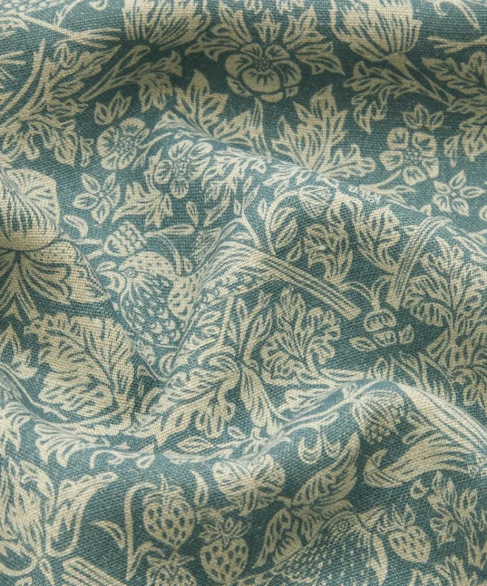 Liberty Interiors Furnishing Fabrics^Strawberry Meadowfield Ladbroke Linen in Lichen