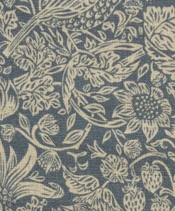 Liberty Interiors Furnishing Fabrics^Strawberry Meadowfield Ladbroke Linen in Lapis