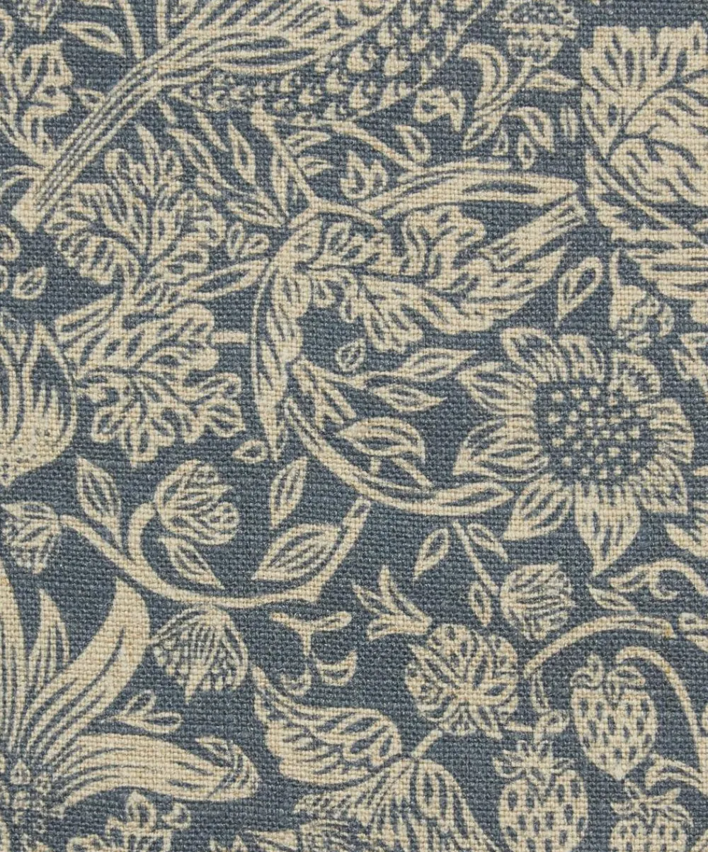 Liberty Interiors Furnishing Fabrics^Strawberry Meadowfield Ladbroke Linen in Lapis