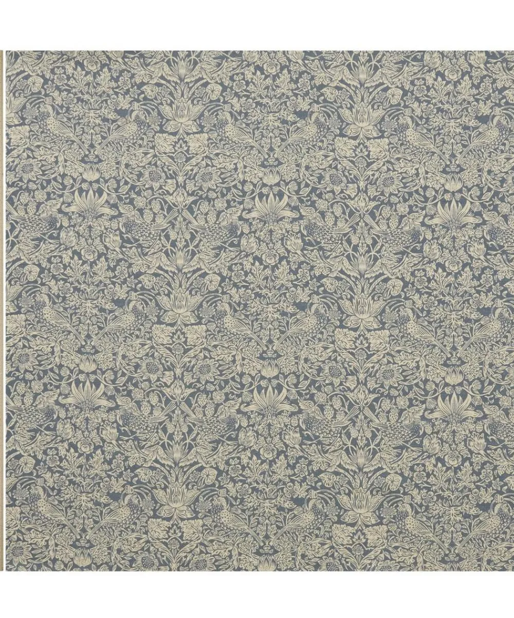 Liberty Interiors Furnishing Fabrics^Strawberry Meadowfield Ladbroke Linen in Lapis