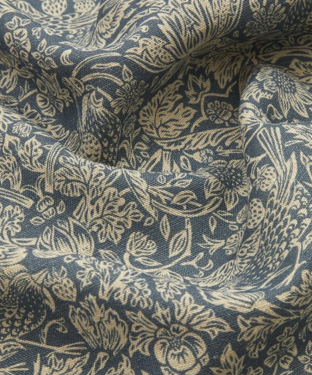 Liberty Interiors Furnishing Fabrics^Strawberry Meadowfield Ladbroke Linen in Lapis