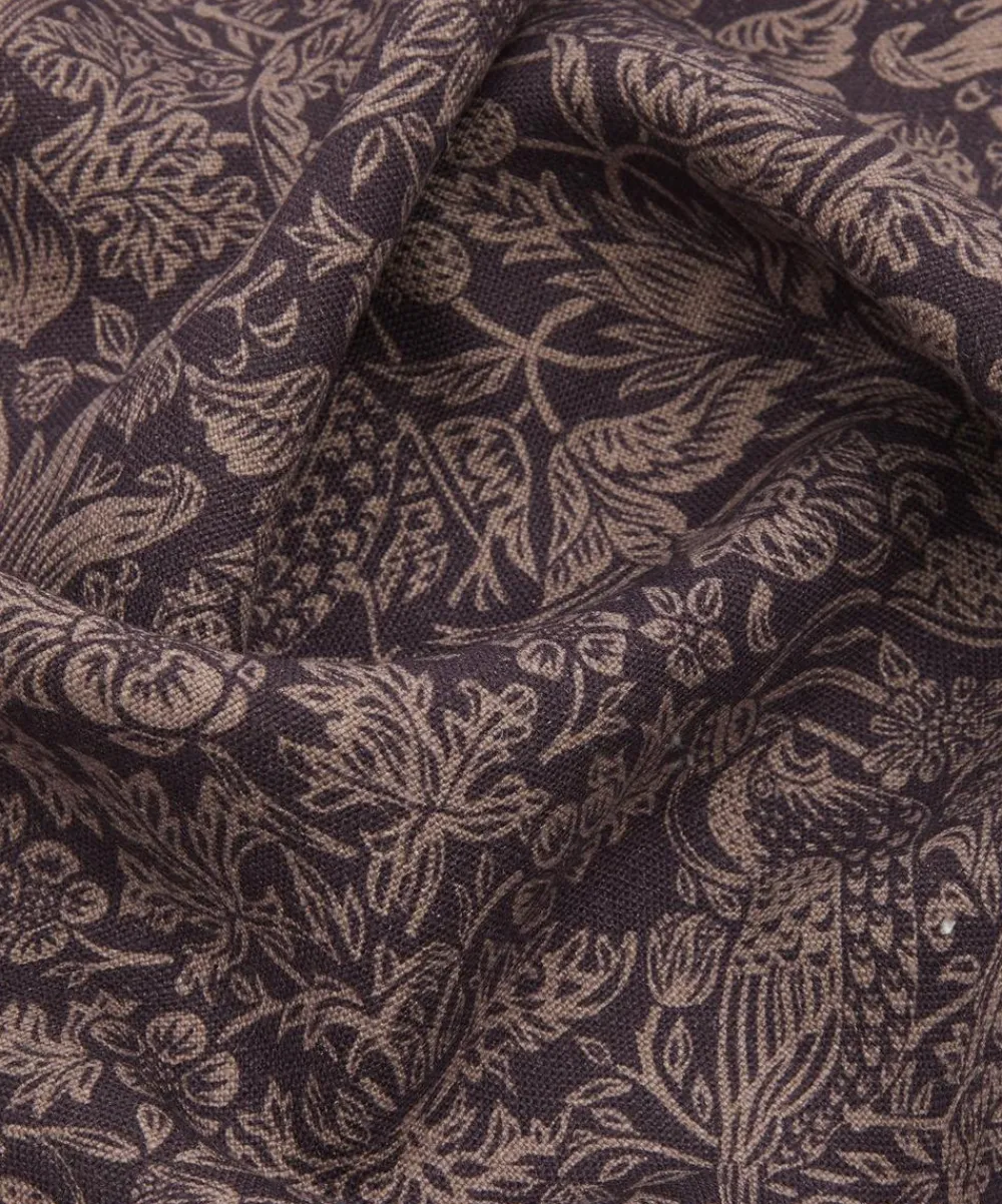 Liberty Interiors Furnishing Fabrics^Strawberry Meadowfield Ladbroke Linen in Dragonfly