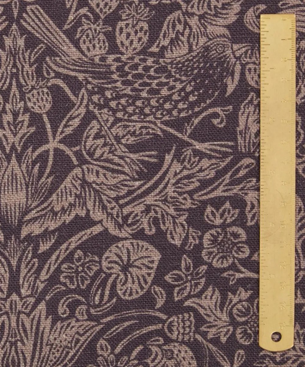 Liberty Interiors Furnishing Fabrics^Strawberry Meadowfield Ladbroke Linen in Dragonfly