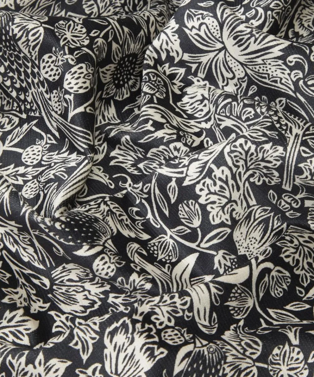 Liberty Interiors Furnishing Fabrics^Strawberry Meadowfield Vintage Velvet in Pewter Dark