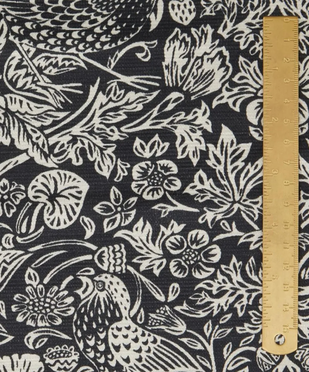 Liberty Interiors Furnishing Fabrics^Strawberry Meadowfield Vintage Velvet in Pewter Dark
