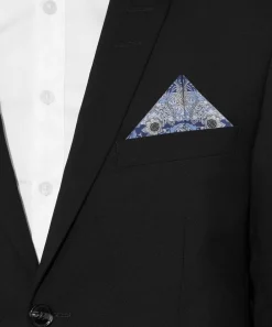 Liberty Pocket Squares^Strawberry Thief Stripe Silk Pocket Square