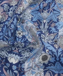 Liberty Pocket Squares^Strawberry Thief Stripe Silk Pocket Square