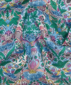 Liberty Pocket Squares^Strawberry Thief Stripe Silk Pocket Square