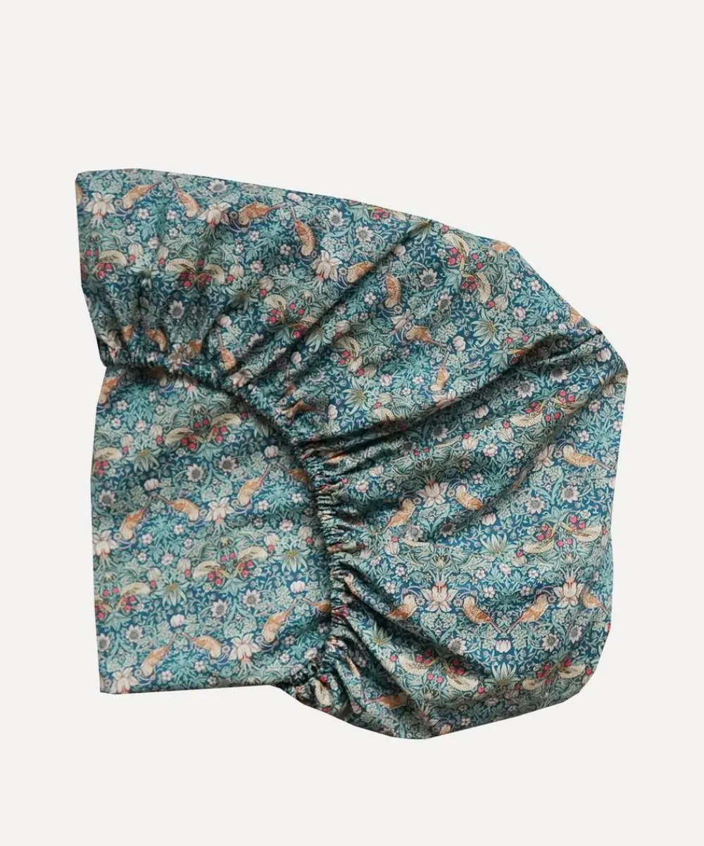 Coco & Wolf Bedding^Strawberry Thief Tana Lawn™ Cotton Double Fitted Sheet