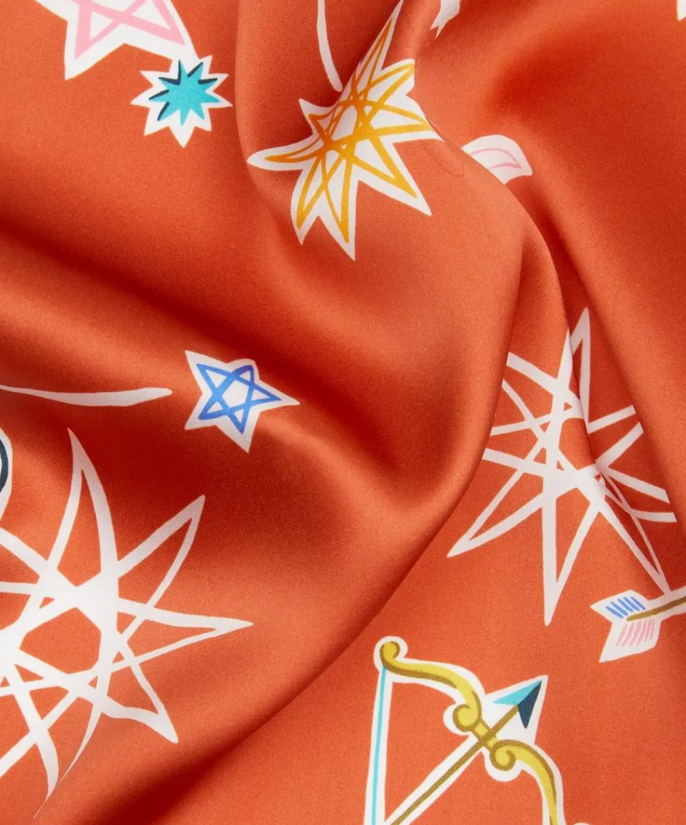 Liberty Fabrics Silk Satin^Surrealist Sky Silk Satin