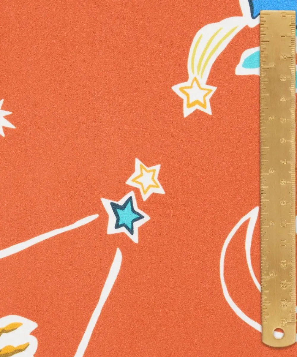 Liberty Fabrics Silk Satin^Surrealist Sky Silk Satin