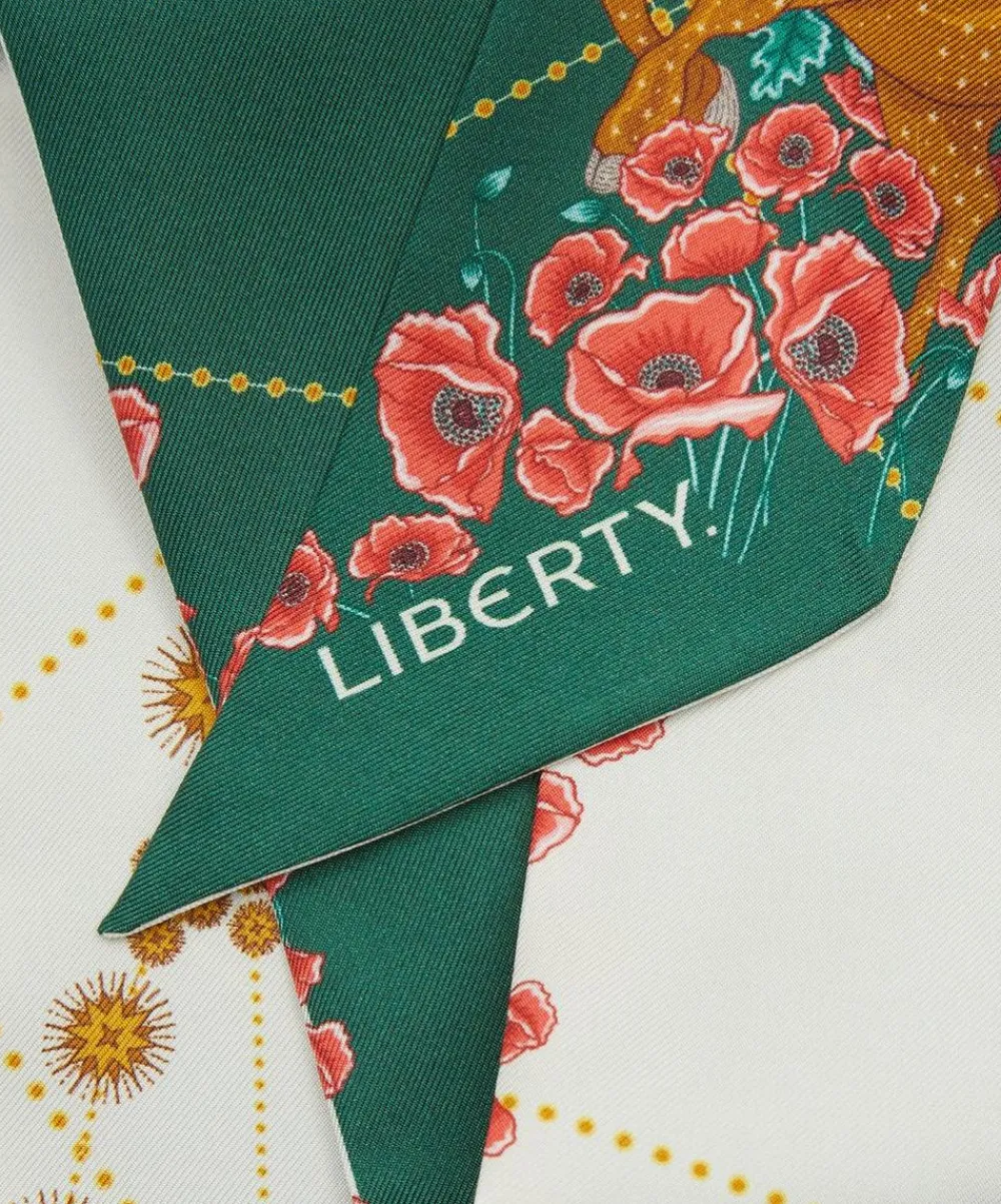 Liberty Scarves^Taurus 5X88 Ribbonette Silk Scarf