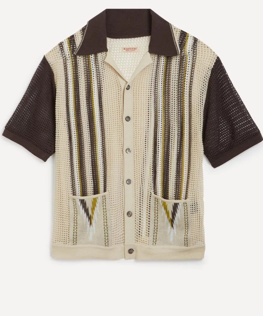 Kapital Knitwear & Sweats^Tennessee Mesh Knit Cuban Polo Shirt