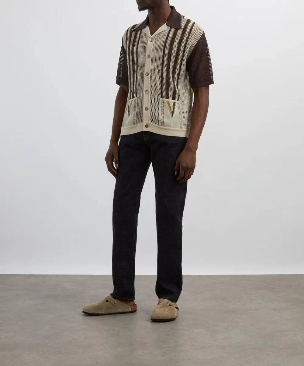 Kapital Knitwear & Sweats^Tennessee Mesh Knit Cuban Polo Shirt