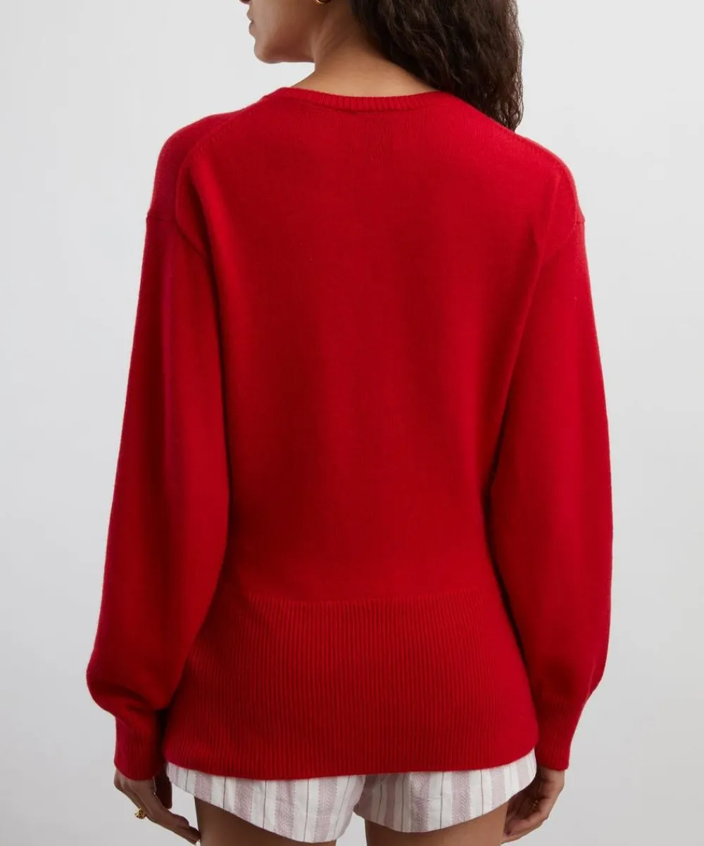 Posse Knitwear^Teresa Strawberry Wool-Cashmere Cardigan