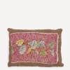By Walid Cushions^19th-Century Needlepoint Ruby Leaf French Cushion 645