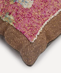 By Walid Cushions^19th-Century Needlepoint Ruby Leaf French Cushion 645