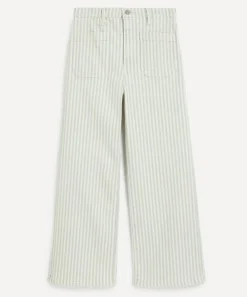 Frame Jeans^The Anchor High-Rise Wide Jeans in Seamist Stripe
