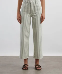 Frame Jeans^The Anchor High-Rise Wide Jeans in Seamist Stripe