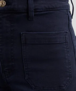 Frame Jeans^The Anchor High-Rise Wide Jeans in Navy Raw Fray