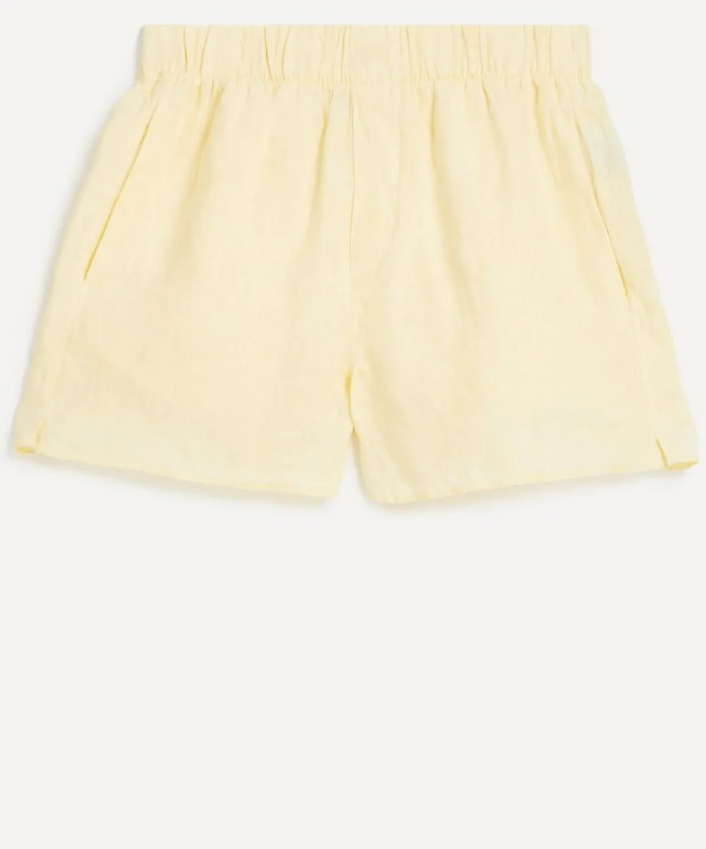 With Nothing Underneath Trousers & Shorts^The Boxer Linen Lemon Yellow Shorts