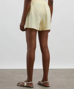 With Nothing Underneath Trousers & Shorts^The Boxer Linen Lemon Yellow Shorts
