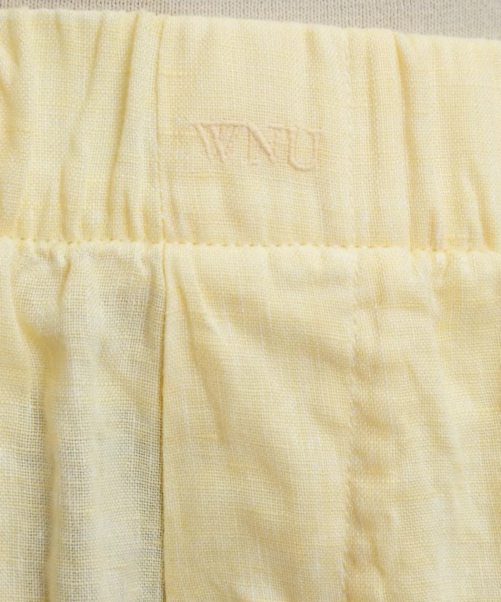 With Nothing Underneath Trousers & Shorts^The Boxer Linen Lemon Yellow Shorts