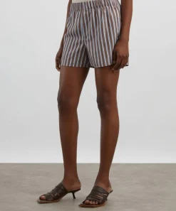 With Nothing Underneath Trousers & Shorts^The Boxer Mocha Multi-Stripe Shorts