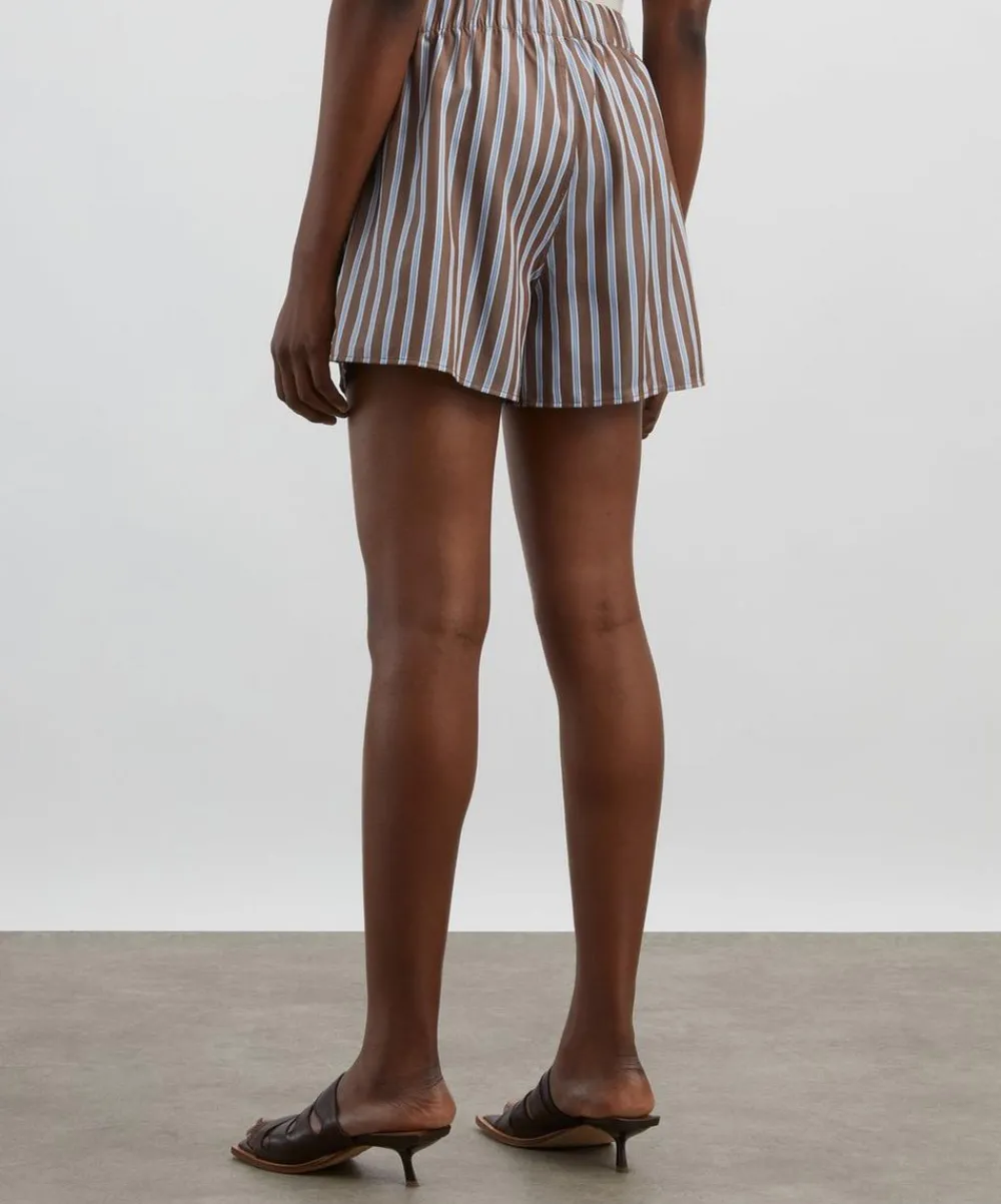 With Nothing Underneath Trousers & Shorts^The Boxer Mocha Multi-Stripe Shorts