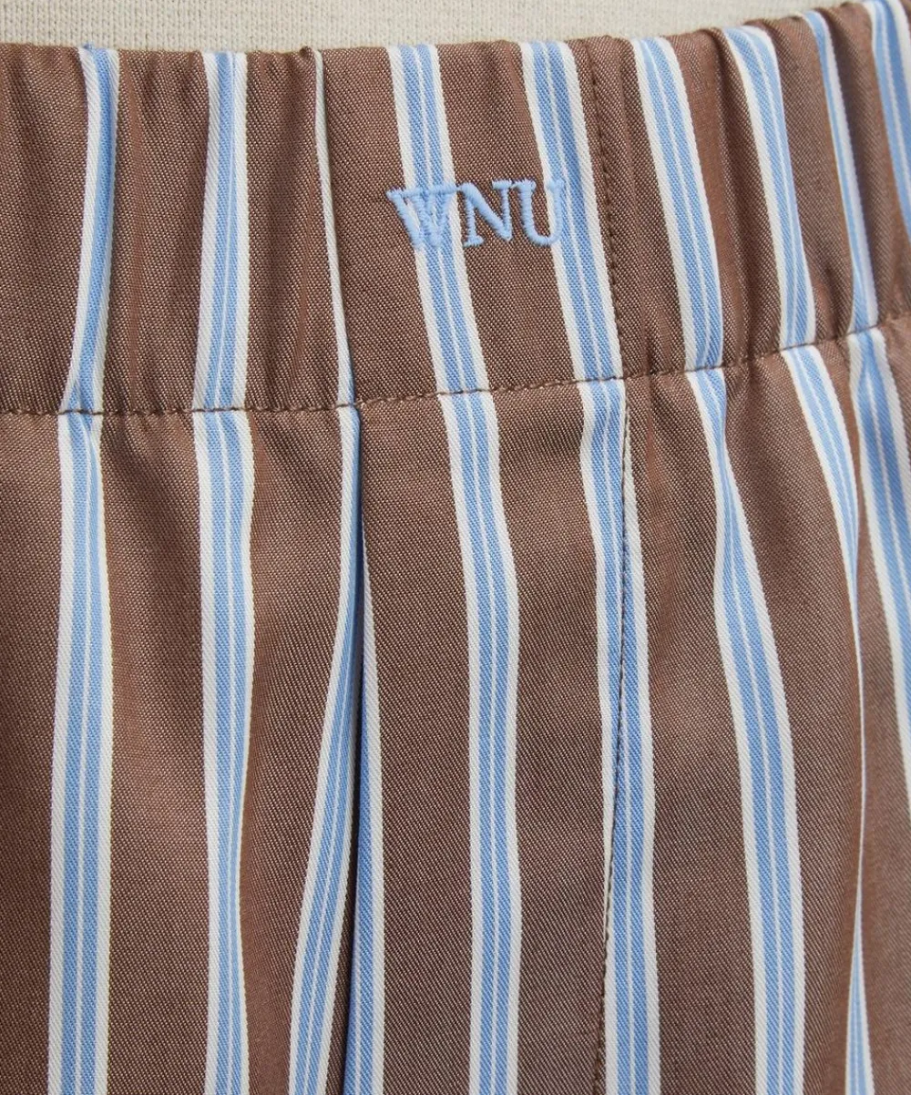 With Nothing Underneath Trousers & Shorts^The Boxer Mocha Multi-Stripe Shorts