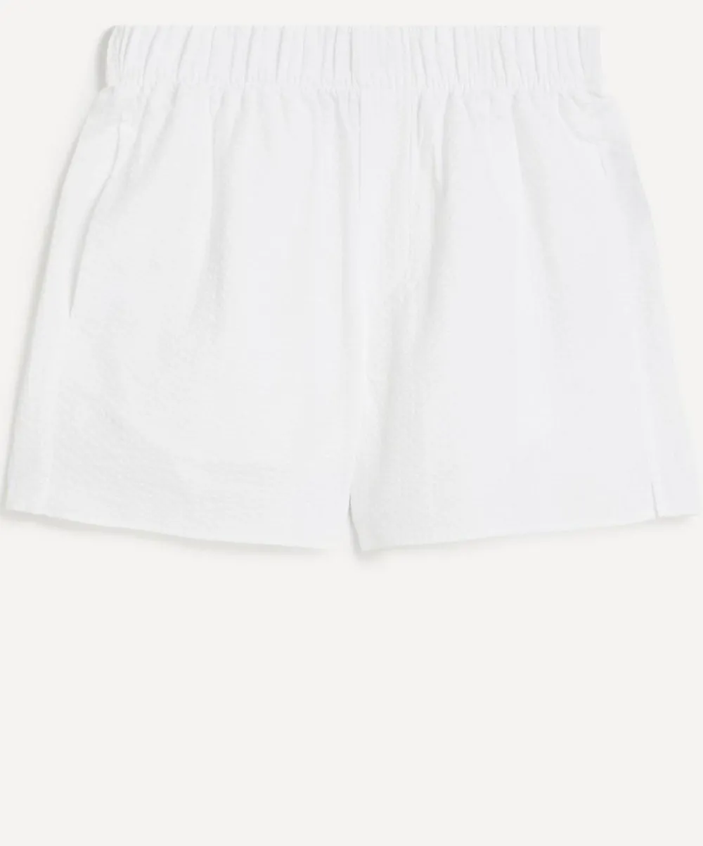 With Nothing Underneath Trousers & Shorts^The Boxer White Seersucker Shorts
