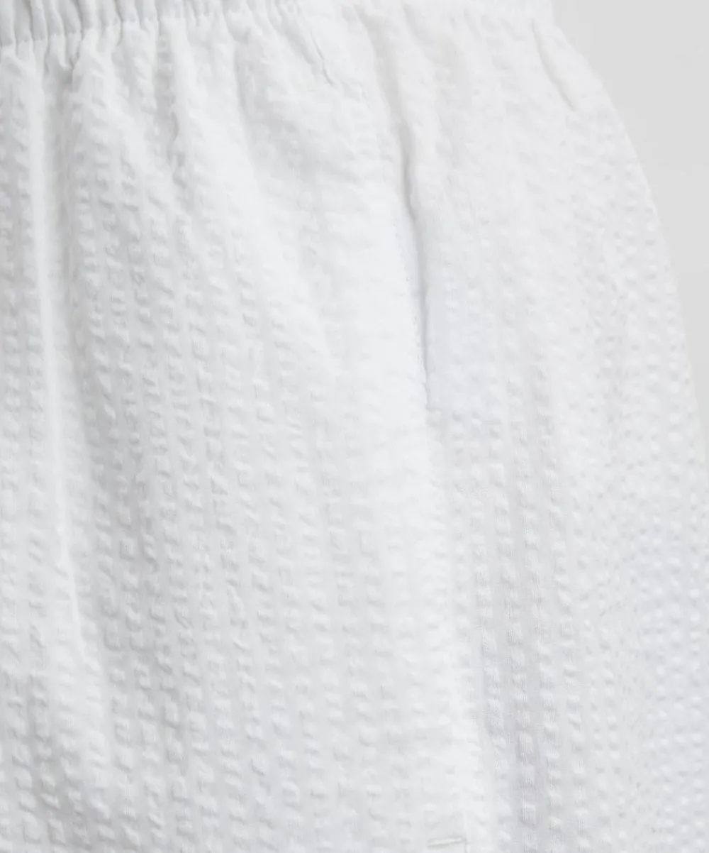 With Nothing Underneath Trousers & Shorts^The Boxer White Seersucker Shorts