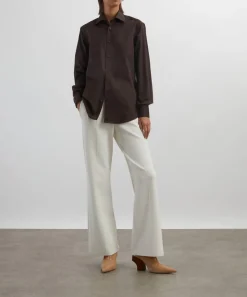 With Nothing Underneath Tops^The Boyfriend Cotton Poplin Shirt